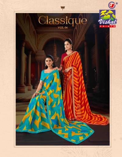 CLASSIQUE VOL-06 BY VISHAL SAREES PRINTED SAREE WHOLESALER IN INDIA